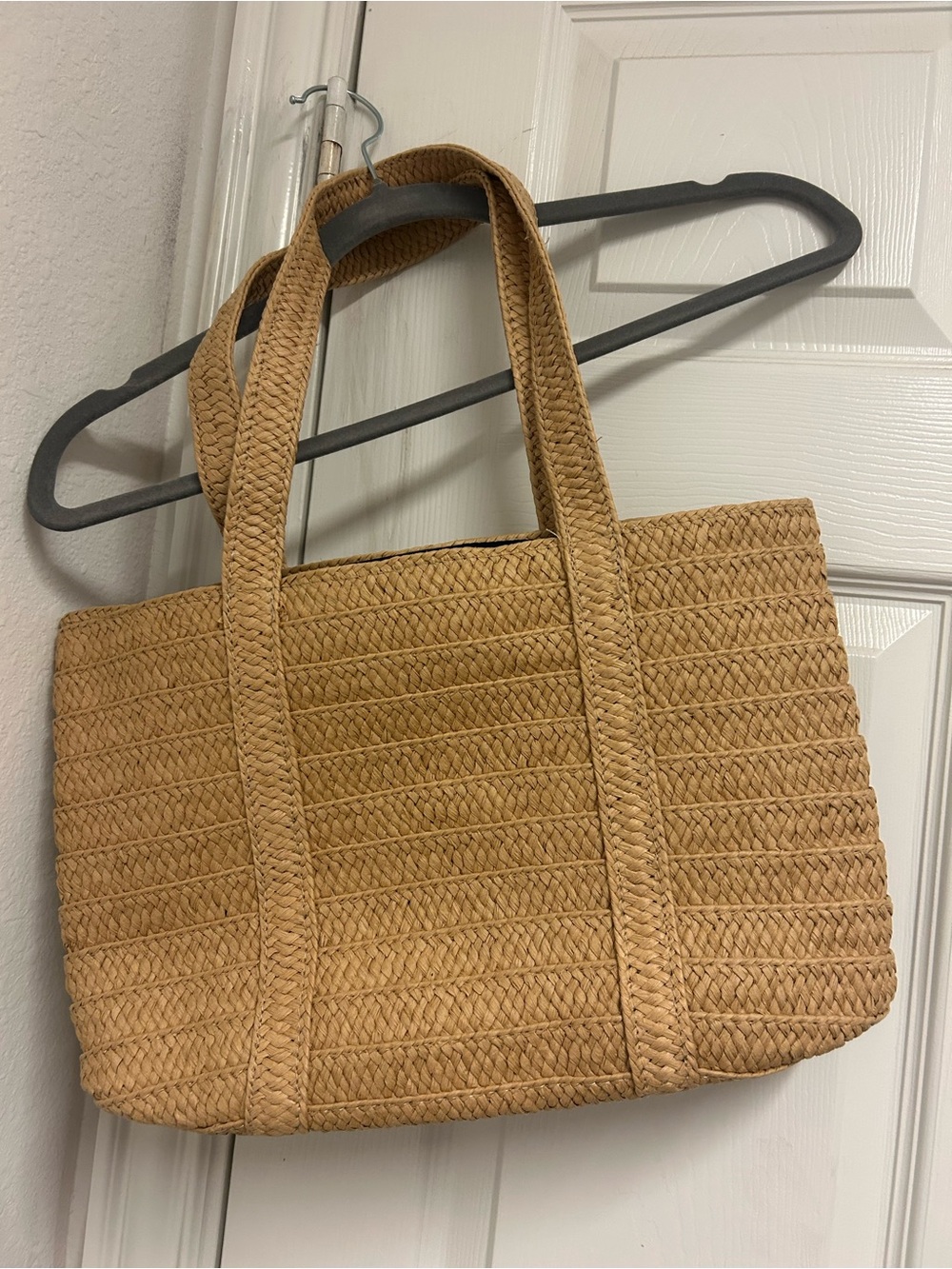 Woven Straw Tote Bag in Tan Draper James